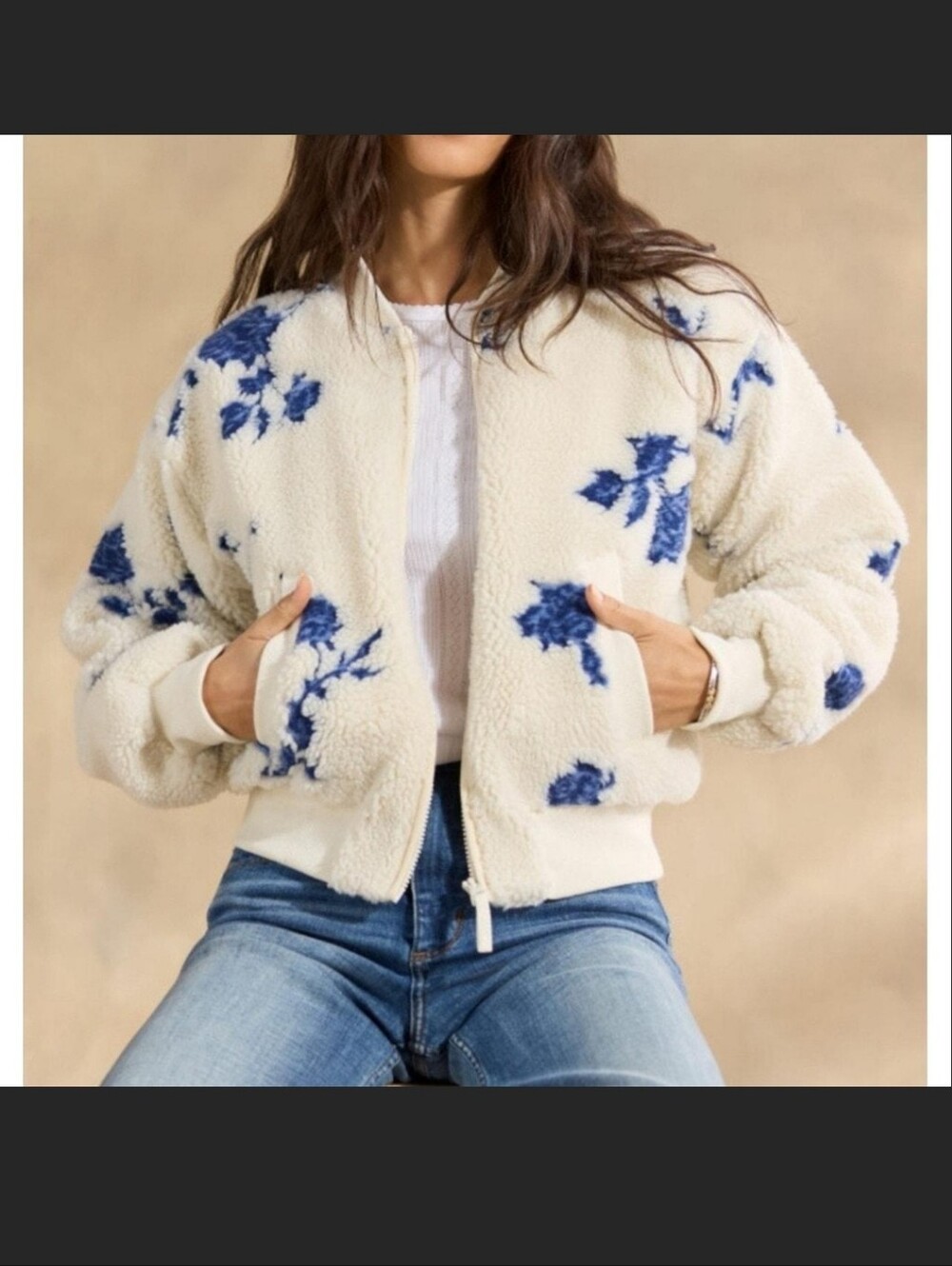 Sundance Sherpa Fleece Zip Bomber Jacket